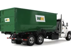 Peterbilt 567 Refuse Garbage Truck with 40 Yard Roll-Off Container "Waste Management" White and Green 1/34 Diecast Model by First Gear