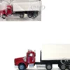 Peterbilt 367 Roll-Off Dump Truck Red with White Box 1/87 (HO) Plastic Model Car by Promotex