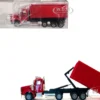 Peterbilt 367 Roll-Off Dump Truck Red with Red Box 1/87 (HO) Plastic Model Car by Promotex