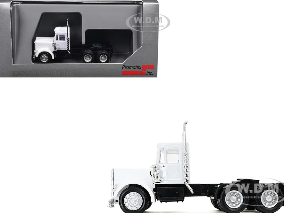 Peterbilt Short Day Cab White 1/87 (HO) Plastic Model Car by Promotex
