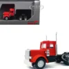 Peterbilt Short Day Cab with Updated Grill Red 1/87 (HO) Plastic Model Car by Promotex