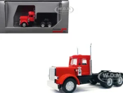 Peterbilt Short Day Cab with Updated Grill Red 1/87 (HO) Plastic Model Car by Promotex