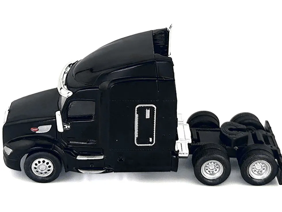 Peterbilt 579 Sleeper Cab Black 1/87 (HO) Plastic Model Car by HO Logistics