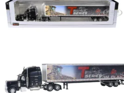 Peterbilt 379 Sleeper Cab Black with Trailer "Gleaner T Series" 1/64 Diecast Model by SpecCast