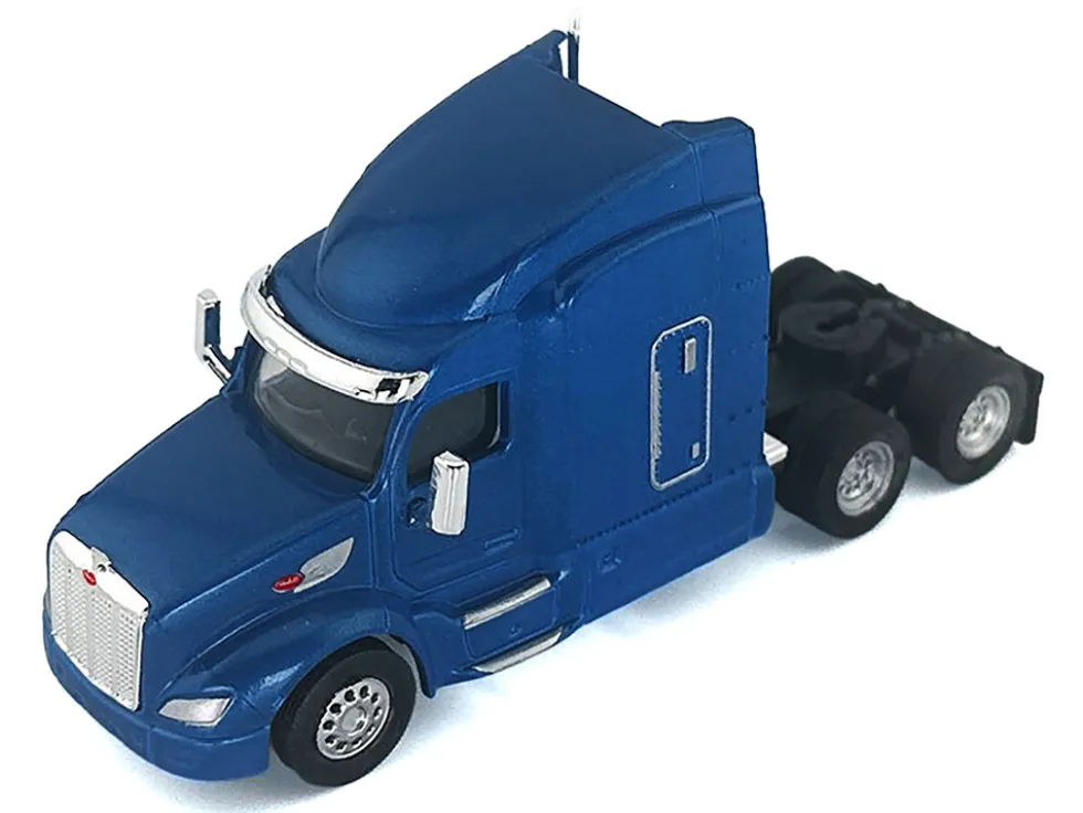 Peterbilt 579 Sleeper Cab Blue Metallic 1/87 (HO) Plastic Model Car by HO Logistics