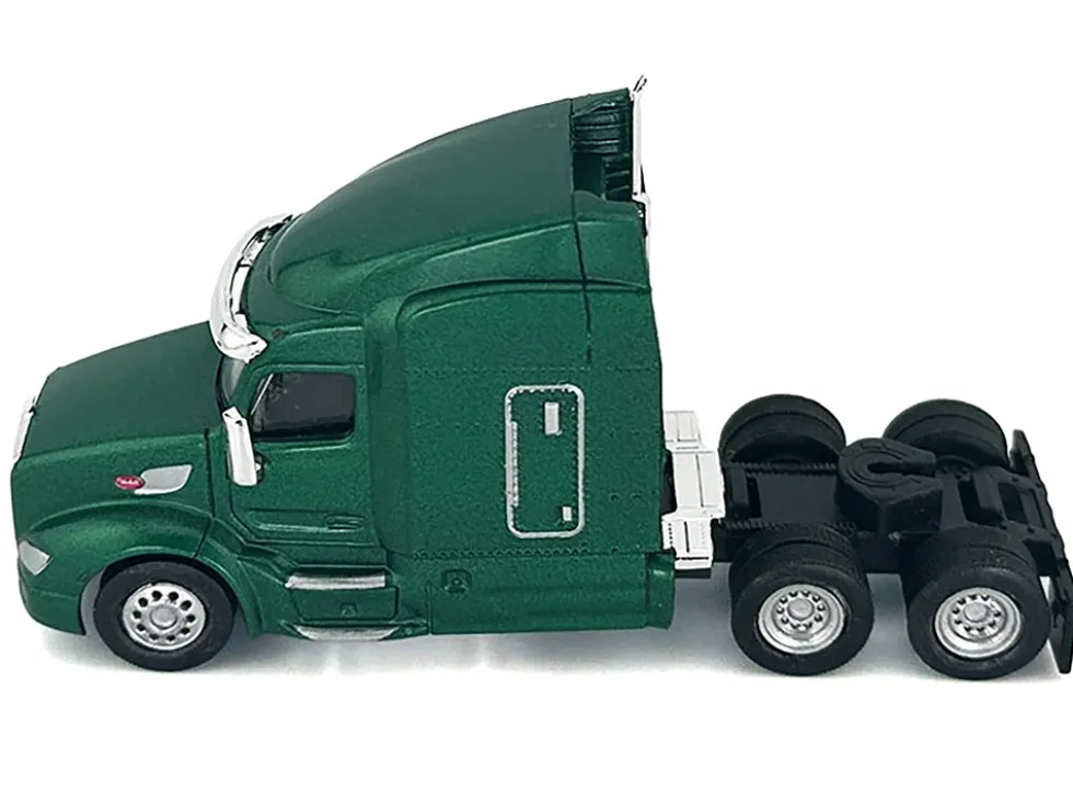 Peterbilt 579 Sleeper Cab Green Metallic 1/87 (HO) Plastic Model Car by HO Logistics