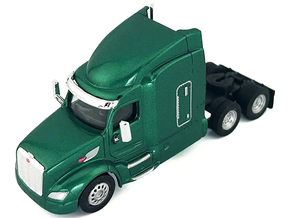 Peterbilt 579 Sleeper Cab Green Metallic 1/87 (HO) Plastic Model Car by HO Logistics