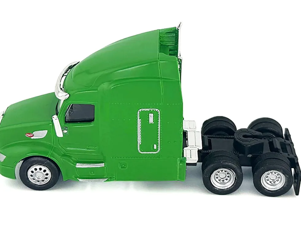Peterbilt 579 Sleeper Cab Lime Green 1/87 (HO) Plastic Model Car by HO Logistics