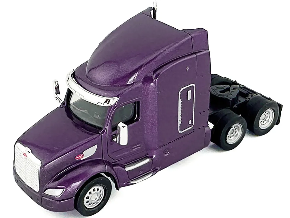 Peterbilt 579 Sleeper Cab Purple Metallic 1/87 (HO) Plastic Model Car by HO Logistics