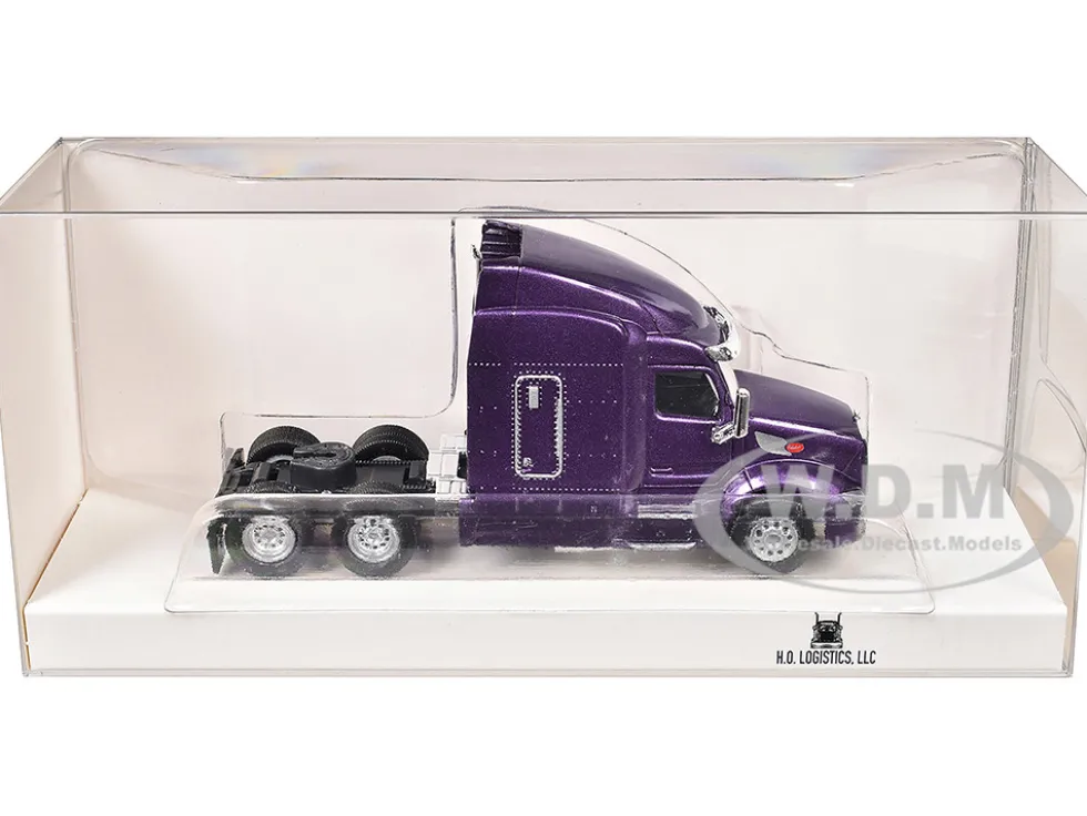 Peterbilt 579 Sleeper Cab Purple Metallic 1/87 (HO) Plastic Model Car by HO Logistics