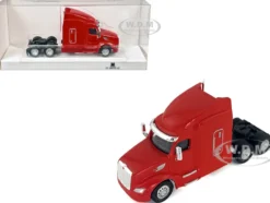 Peterbilt 579 Sleeper Cab Red 1/87 (HO) Plastic Model Car by HO Logistics