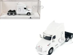Peterbilt 579 Sleeper Cab White 1/87 (HO) Plastic Model Car by HO Logistics