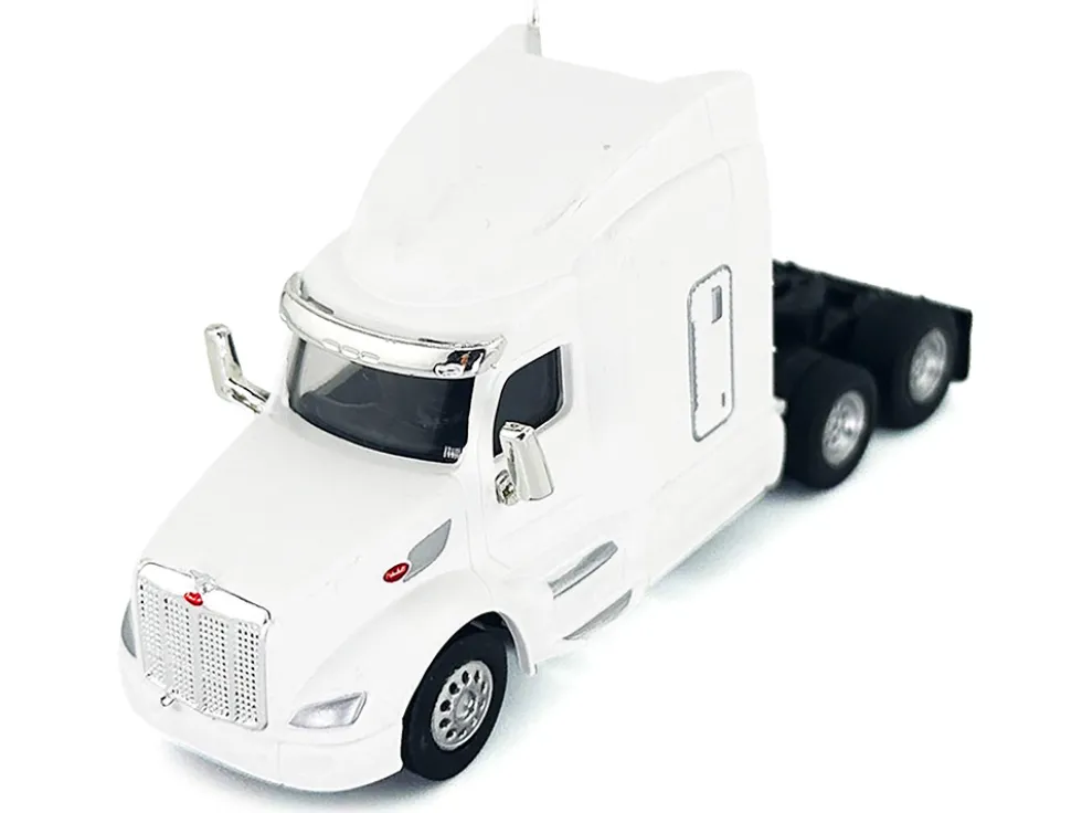 Peterbilt 579 Sleeper Cab White 1/87 (HO) Plastic Model Car by HO Logistics