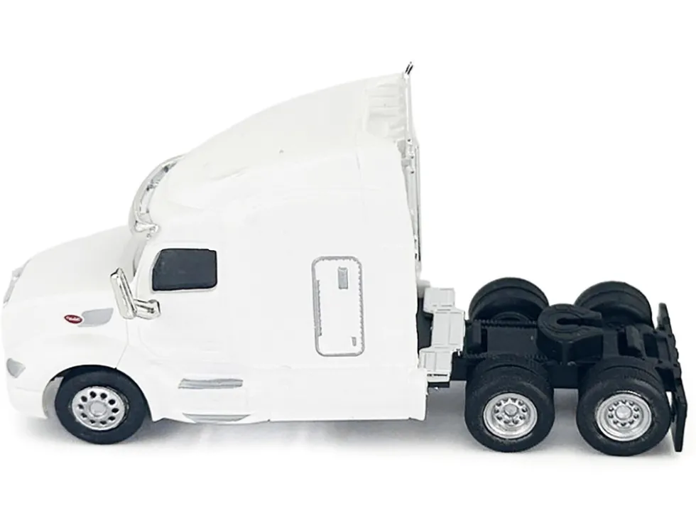 Peterbilt 579 Sleeper Cab White 1/87 (HO) Plastic Model Car by HO Logistics