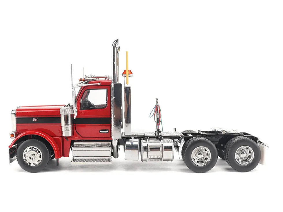 Peterbilt 589 Tandem-Axle Truck Tractor with Day Cab Legendary Red "Transport Series" 1/32 Diecast Model by Diecast Masters