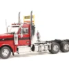 Peterbilt 589 Tridem-Axle Truck Tractor with Day Cab Legendary Red "Transport Series" 1/32 Diecast Model by Diecast Masters