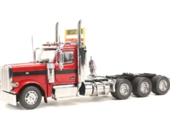 Peterbilt 589 Tridem-Axle Truck Tractor with Day Cab Legendary Red