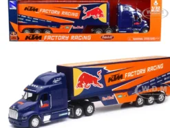Peterbilt 387 Truck Dark Blue Red Bull KTM Factory Racing 1/32 Diecast Model New Ray 14393