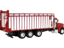 Peterbilt Truck Red Meyer Manufacturing 8126RT Boss Forage Box 1/64 Diecast Model SpecCast MEY002