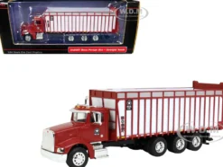Peterbilt Truck Red Meyer Manufacturing 8126RT Boss Forage Box 1/64 Diecast Model SpecCast MEY002
