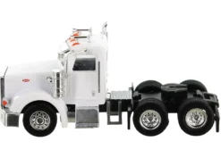 Peterbilt 367 Truck Tractor with Day Cab White and Articulated Tank Trailer "Cemex" White with Blue Stripes Combo Set 1/87 (HO) Plastic Model Car by HO Logistics