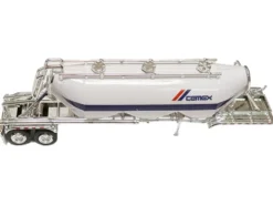Peterbilt 367 Truck Tractor with Day Cab White and Articulated Tank Trailer 