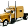 Peterbilt 389 Truck Tractor with Sleeper Cab Yellow 1/87 (HO) Plastic Model Car by HO Logistics