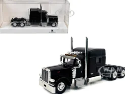 Peterbilt 389 Truck Tractor with Sleeper Cab Black 1/87 (HO) Plastic Model Car by HO Logistics