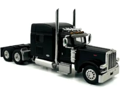 Peterbilt 389 Truck Tractor with Sleeper Cab Black 1/87 (HO) Plastic Model Car by HO Logistics
