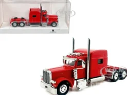 Peterbilt 389 Truck Tractor with Sleeper Cab Red 1/87 (HO) Plastic Model Car by HO Logistics