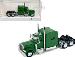 Peterbilt 389 Truck Tractor with Sleeper Cab Green 1/87 (HO) Plastic Model Car by HO Logistics
