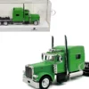 Peterbilt 389 Truck Tractor with Sleeper Cab Lime Green 1/87 (HO) Plastic Model Car by HO Logistics