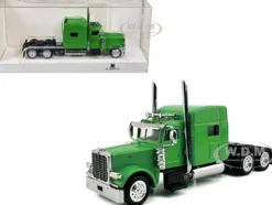 Peterbilt 389 Truck Tractor with Sleeper Cab Lime Green 1/87 (HO) Plastic Model Car by HO Logistics