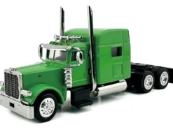 Peterbilt 389 Truck Tractor with Sleeper Cab Lime Green 1/87 (HO) Plastic Model Car by HO Logistics