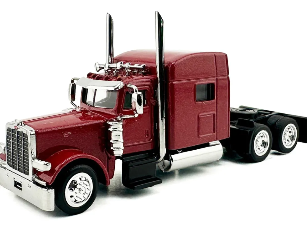 Peterbilt 389 Truck Tractor with Sleeper Cab Red Metallic 1/87 (HO) Plastic Model Car by HO Logistics