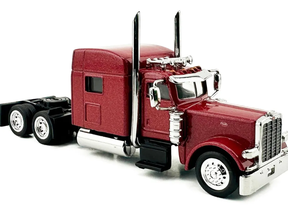 Peterbilt 389 Truck Tractor with Sleeper Cab Red Metallic 1/87 (HO) Plastic Model Car by HO Logistics