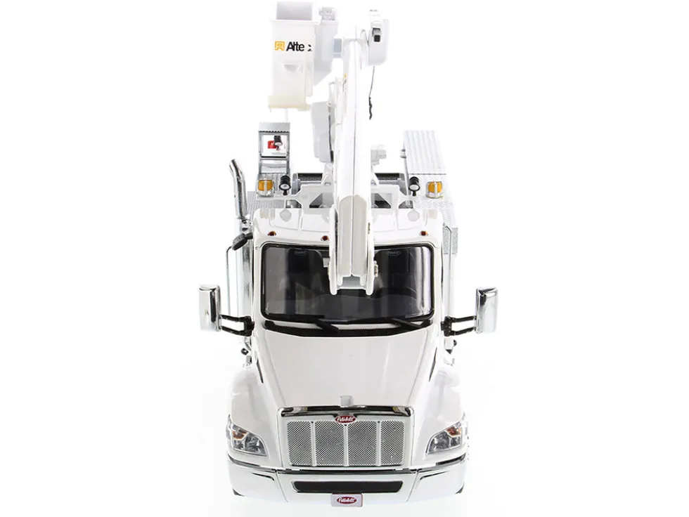 Peterbilt 536 Truck with Altec AA55 Aerial Service Body White Transport Series 1/32 Diecast Model Diecast Masters 71105