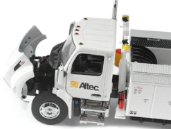 Peterbilt 536 Truck with Altec AA55 Aerial Service Body White Transport Series 1/32 Diecast Model Diecast Masters 71105