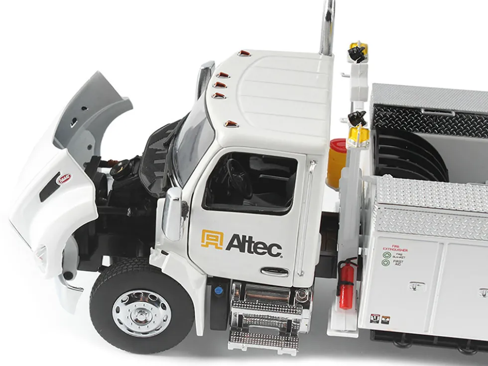 Peterbilt 536 Truck with Altec AA55 Aerial Service Body White Transport Series 1/32 Diecast Model Diecast Masters 71105