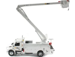 Peterbilt 536 Truck with Altec AA55 Aerial Service Body White Transport Series 1/32 Diecast Model Diecast Masters 71105