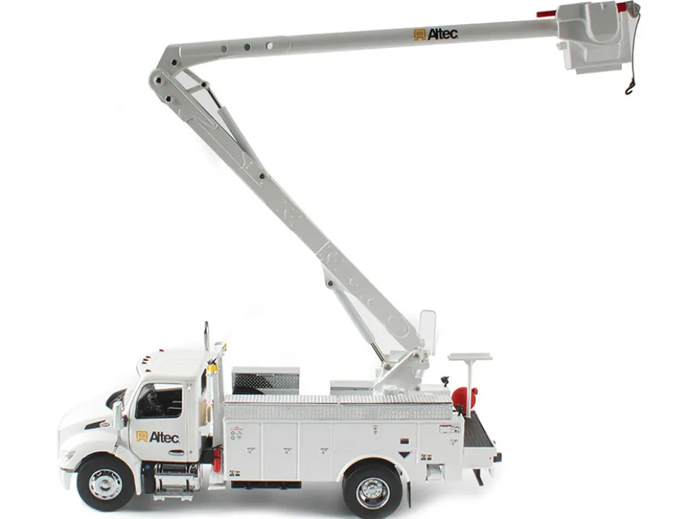 Peterbilt 536 Truck with Altec AA55 Aerial Service Body White Transport Series 1/32 Diecast Model Diecast Masters 71105