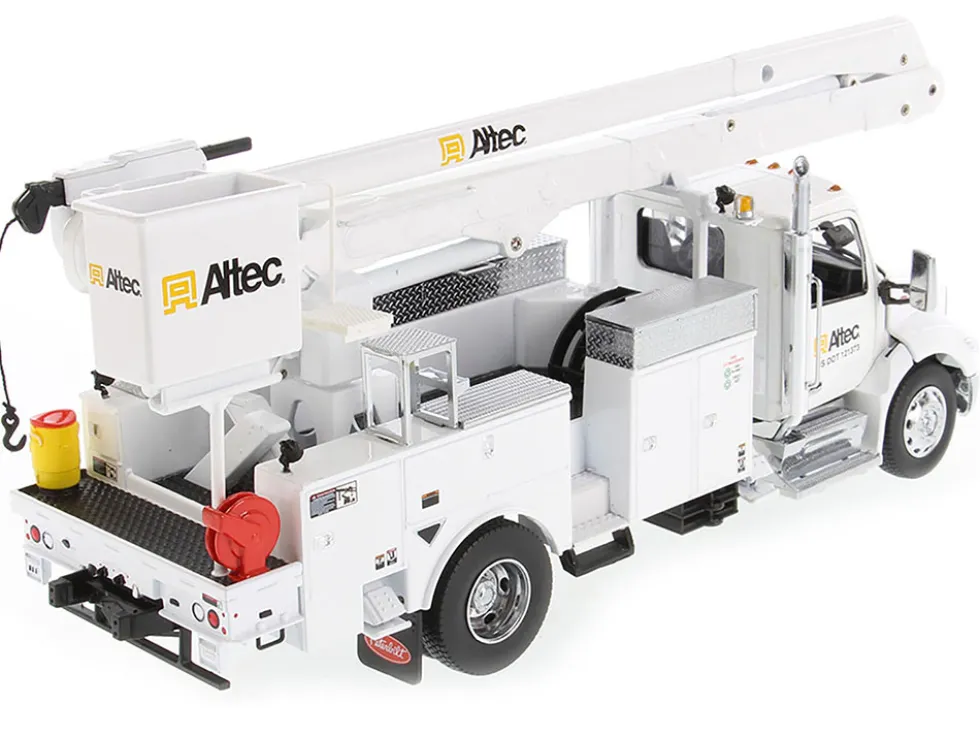 Peterbilt 536 Truck with Altec AA55 Aerial Service Body White Transport Series 1/32 Diecast Model Diecast Masters 71105