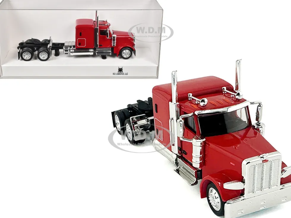 Peterbilt 589 Truck with 72 Inch Sleeper Red 1/87 (HO) Plastic Model Car by HO Logistics