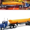 Peterbilt 379 Truck with Side Dump Blue and Yellow Long Haul Truckers Series 1/32 Diecast Model New Ray SS-10553