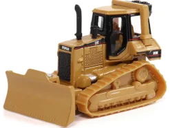 Peterbilt 579 UltraLoft Tandem Tractor Red Metallic with Lowboy Trailer and CAT D5M Dozer Yellow 1/87 (HO) Diecast Model Diecast Masters 84419