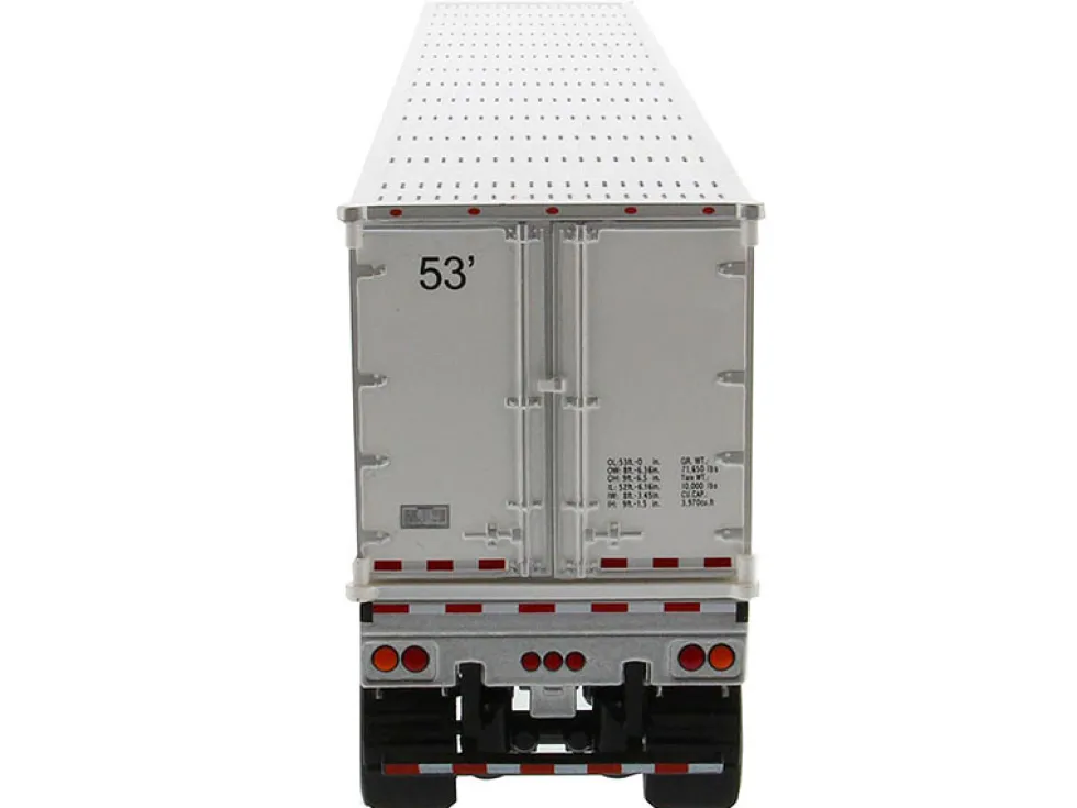 Peterbilt 579 UltraLoft Truck Tractor Red CAT Caterpillar Mural Dry Van Trailer Transport Series 1/50 Diecast Model Diecast Masters 85665