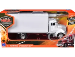 Peterbilt Utility 335 Box Truck White 1/43 Diecast Model New Ray 15803D