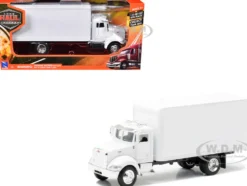 Peterbilt Utility 335 Box Truck White 1/43 Diecast Model New Ray 15803D
