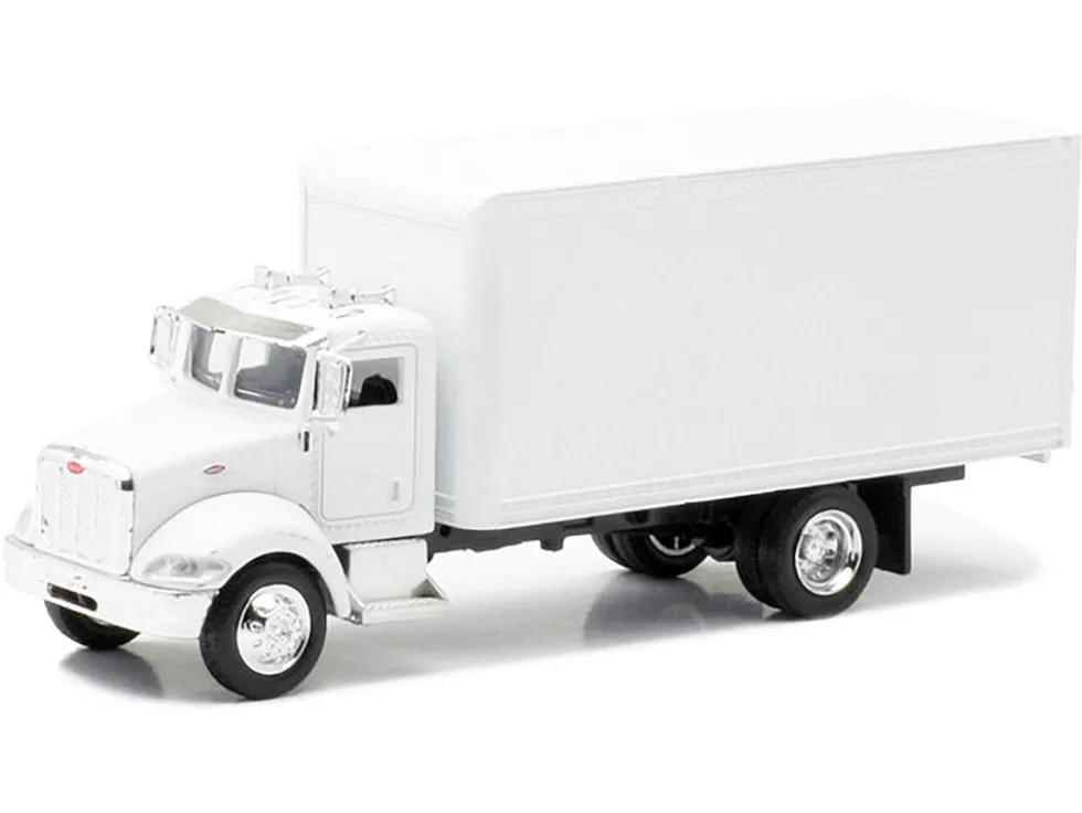Peterbilt Utility 335 Box Truck White 1/43 Diecast Model New Ray 15803D