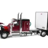 Peterbilt 589 with 58" Flat Top Sleeper and 53' Utility Trailer Legendary Red with Black Top 1/64 Diecast Model by DCP/First Gear
